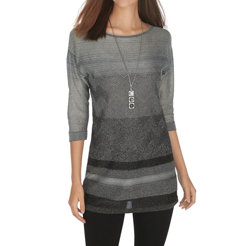 WHBM | 3/4 Sleeve Lurex Tunic Pullover